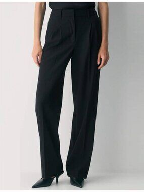 Aritzia Effortless Pant NWOT Crepette Wide Leg High Rise Black Size 14